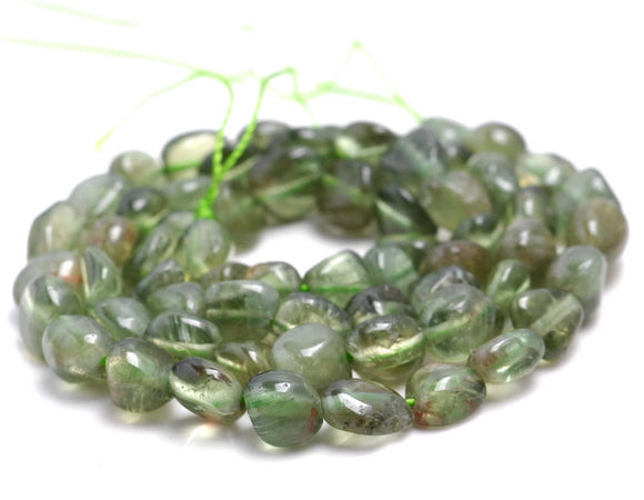 6-7MM Peridot Gemstone Pebble Nugget Granule Loose Beads 7.5 inch Half Strand (80001910 H-A28)