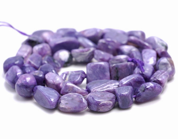 6-7MM Charoite Gemstone Pebble Nugget Granule Loose Beads 7.5 inch Half Strand (80001911 H-A28)