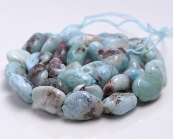 9-10MM Larimar Gemstone Pebble Nugget Granule Loose Beads 7.5 inch Half Strand (80001913 H-A28)