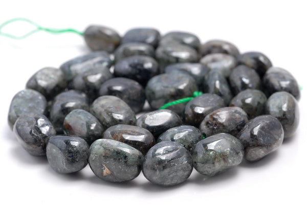 8-9MM Green Kyanite Gemstone Pebble Nugget Granule Loose Beads 7.5 inch Half Strand (80001915 H-A28)