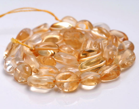 8-9MM Citrine Gemstone Pebble Nugget Granule Loose Beads 15.5 inch Full Strand (80001917-A28)