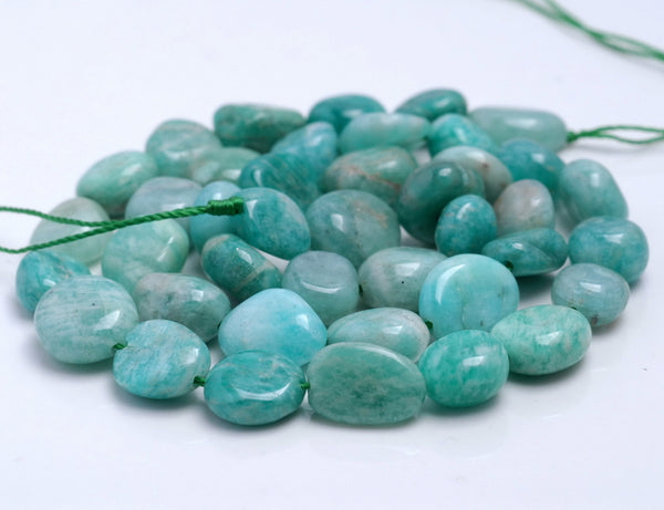 8-9MM Russian Amazonite Gemstone Pebble Nugget Granule Loose Beads 16 inch Full Strand (80001918-A34)