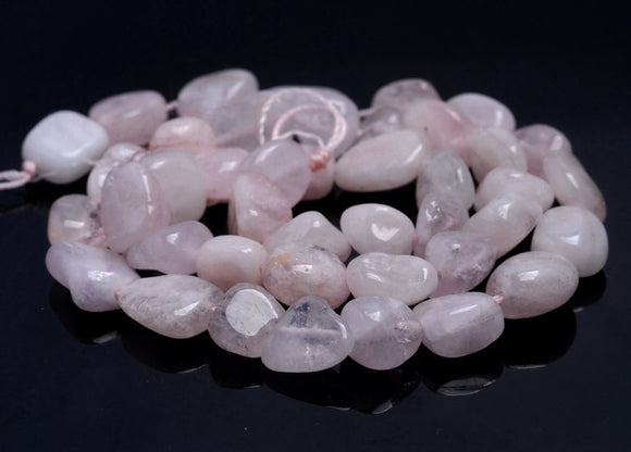 8-9MM Morganite Gemstone Pebble Nugget Chip Loose Beads 15.5 inch (80001919-A34)