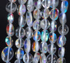 9-10MM Rainbow Drift Quartz (Glass) Gemstone Round Flat Nugget Loose Beads 7.5 inch Half Strand (80001920 H-A34)