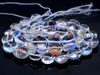 9-10MM Rainbow Drift Quartz (Glass) Gemstone Round Flat Nugget Loose Beads 7.5 inch Half Strand (80001920 H-A34)