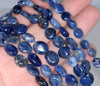 9-10MM Sodalite Gemstone Round Flat Nugget Loose Beads 7.5 inch Half Strand (80001922 H-A34)