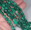 8-10MM Malachite Gemstone Pebble Nugget Chip Loose Beads 7.5 inch (80001923 H-A34)