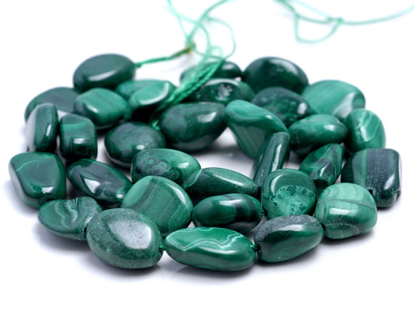 8-10MM Malachite Gemstone Pebble Nugget Chip Loose Beads 16 inch (80001923-A34)