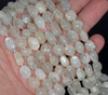 9-10MM White Moonstone Gemstone Pebble Nugget Granule Loose Beads 7.5 inch Half Strand (80001924 H-A34)