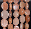 10-12MM Orange Moonstone Gemstone Round Flat Nugget Loose Beads 7.5 inch Half Strand (80001925 H-A34)