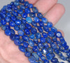 6-7MM Lapis Lazuli Gemstone Pebble Nugget Granule Loose Beads 7.5 inch Half Strand (80001926 H-A34)