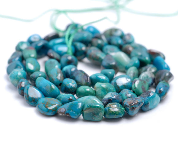 5-6MM Chrysocolla Gemstone Pebble Nugget Granule Loose Beads 16 inch Full Strand (80001932-A33)