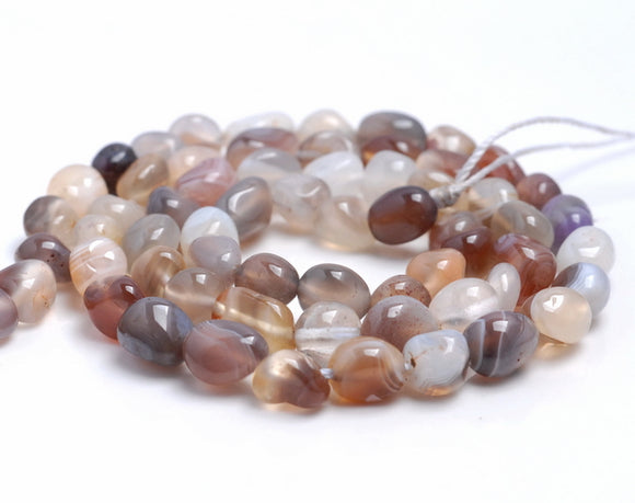 5-6MM Bostwana Agate Gemstone Pebble Nugget Granule Loose Beads 16 inch Full Strand (80001933-A33)