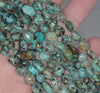 7-8MM African Turquoise Gemstone Pebble Nugget Granule Loose Beads 7.5 inch Half Strand (80001934 H-A33)