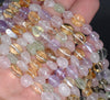 6-7MM Multi Quartz Gemstone Pebble Nugget Granule Loose Beads 7.5 inch Half Strand (80001936 H-A33)