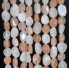 6-7MM Moonstone Gemstone Pebble Nugget Granule Loose Beads 7.5 inch Half Strand (80001937 H-A33)