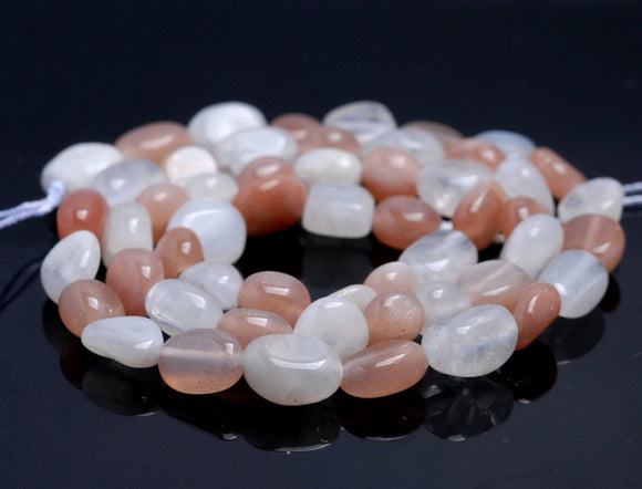 6-7MM Moonstone Gemstone Pebble Nugget Granule Loose Beads 15.5 inch Full Strand (80001937-A33)