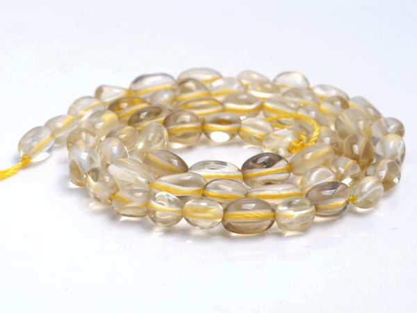 5-6MM Lemon Quartz Gemstone Pebble Nugget Granule Loose Beads 7.5 inch Half Strand (80001938 H-A33)