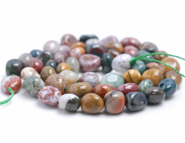 6-7MM Ocean Jasper Gemstone Pebble Nugget Granule Loose Beads 15.5 inch Full Strand (80001940-A32)