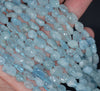 6-7MM Aquamarine Gemstone Pebble Nugget Granule Loose Beads 7.5 inch Half Strand (80001941 H-A32)