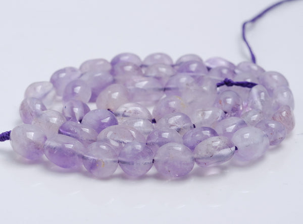 6-7MM Lavender Amethyst Gemstone Pebble Nugget Granule Loose Beads 7.5 inch Half Strand (80001942 H-A32)