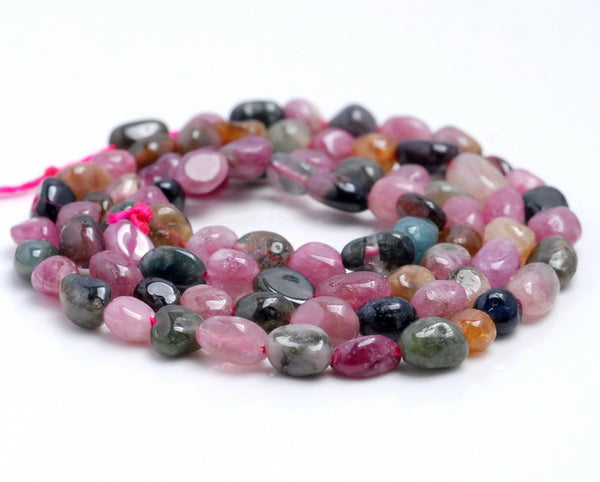 4-5MM Tourmaline Gemstone Pebble Nugget Granule Loose Beads 7.5 inch Half Strand (80001944 H-A32)