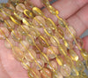 8-10MM Lemon Quartz Gemstone Round Flat Nugget Loose Beads 7.5 inch Half Strand (80001945 H-A32)