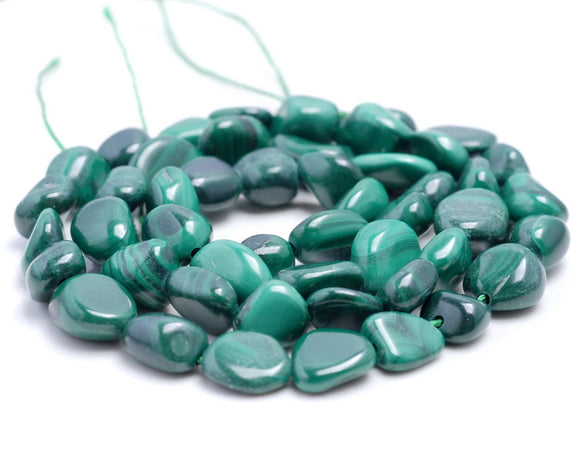 7-8MM Malachite Gemstone Pebble Nugget Granule Loose Beads 16 inch Full Strand (80001948-A32)