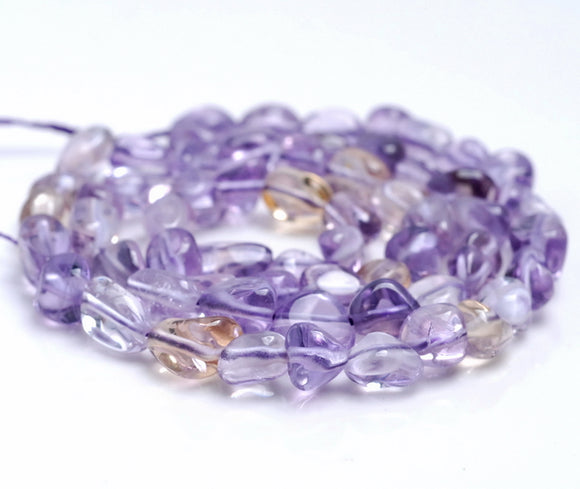 6-8MM Ametrine Gemstone Pebble Nugget Granule Loose Beads 7.5 inch Half Strand (80001950 H-A32)