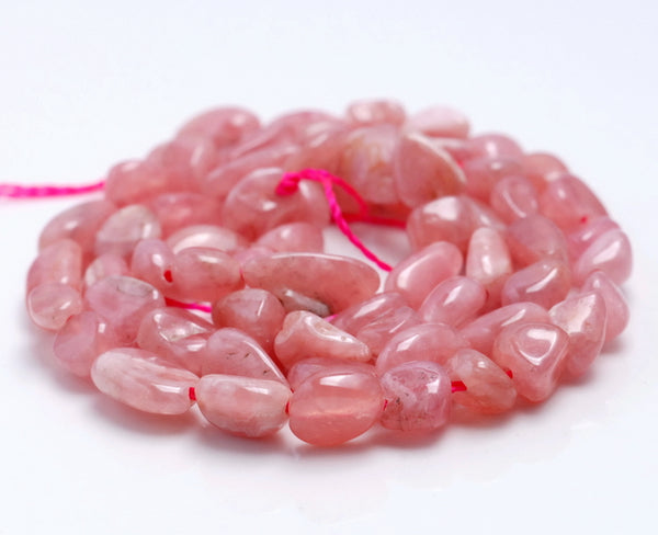 5-6MM Rhodochrosite Gemstone Pebble Nugget Granule Loose Beads 7.5 inch Half Strand (80001951 H-A31)