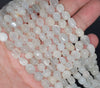 7-8MM White Moonstone Gemstone Pebble Nugget Granule Loose Beads 7.5 inch Half Strand (80001952 H-A31)