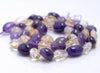 7-8MM Amethyst Citrine Gemstone Pebble Nugget Granule Loose Beads 7.5 inch Half Strand (80001953 H-A31)