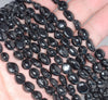 6-7MM Black Tourmaline Gemstone Pebble Nugget Granule Loose Beads 7.5 inch Half Strand (80001954 H-A31)