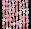 6-7MM Pink Opal Gemstone Pebble Nugget Granule Loose Beads 7.5 inch Half Strand (80001958 H-A31)