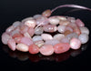 6-7MM Pink Opal Gemstone Pebble Nugget Granule Loose Beads 7.5 inch Half Strand (80001958 H-A31)