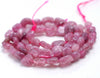 6-7MM Rubellite Gemstone Pebble Nugget Granule Loose Beads 16 inch Full Strand (80001959-A31)