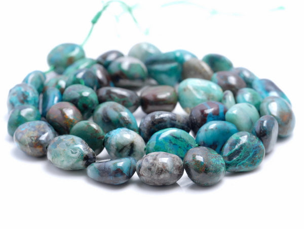 8-9MM Chrysocolla Gemstone Pebble Nugget Granule Loose Beads 7.5 inch Half Strand (80001963 H-A30)