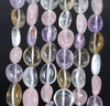 9-10MM Multi Quartz Gemstone Round Flat Nugget Loose Beads 7.5 inch Half Strand (80001964 H-A30)