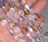 9-10MM Multi Quartz Gemstone Round Flat Nugget Loose Beads 7.5 inch Half Strand (80001964 H-A30)