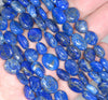 9-10MM Lapis Lazuli Gemstone Round Flat Nugget Loose Beads 7.5 inch Half Strand (80001965 H-A30)