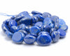 9-10MM Lapis Lazuli Gemstone Round Flat Nugget Loose Beads 7.5 inch Half Strand (80001965 H-A30)