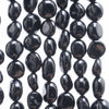 8-9MM Black Tourmaline Gemstone Round Flat Nugget Loose Beads 15.5 inch Full Strand (80001966-A30)