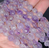 8-9MM Lavender Amethyst Gemstone Round Flat Nugget Loose Beads 7.5 inch Half Strand (80001967 H-A30)