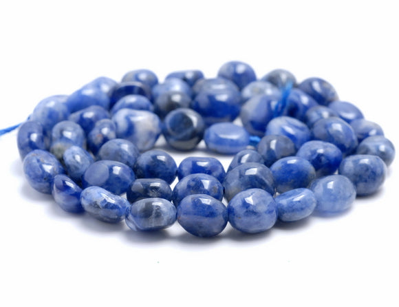 7-8MM Dumortierite Gemstone Pebble Nugget Granule Loose Beads 7.5 inch Half Strand (80001969 H-A30)