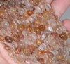 6-7MM Bronze Rutilated Quartz Gemstone Pebble Nugget Granule Loose Beads 7.5 inch Half Strand (80001970 H-A30)