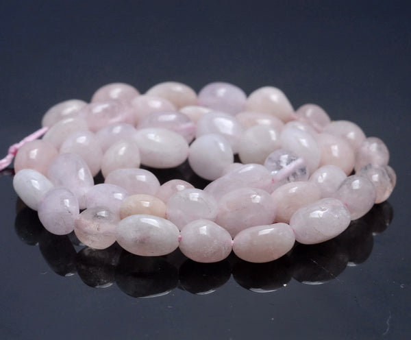 7-8MM Morganite Gemstone Pebble Nugget Granule Loose Beads 7.5 inch Half Strand (80001971 H-A30)