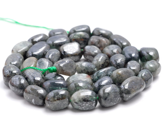 7-8MM Green Kyanite Gemstone Pebble Nugget Granule Loose Beads 15.5 inch Full Strand (80001975-A35)