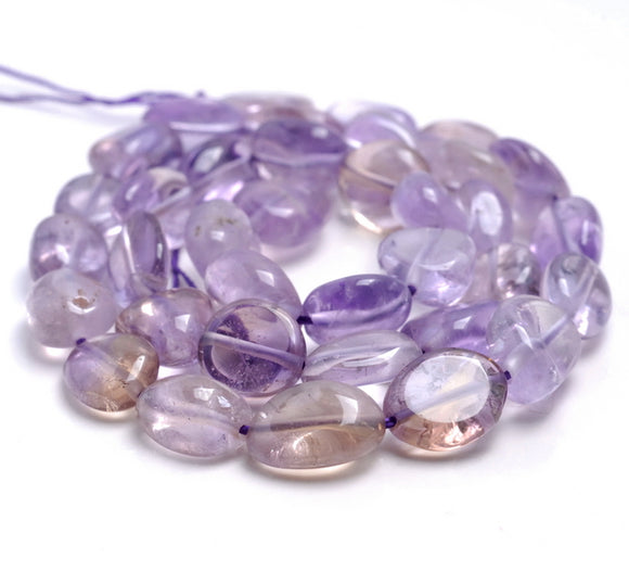 9-10MM Ametrine Gemstone Pebble Nugget Granule Loose Beads 15.5 inch Full Strand (80001977-A35)