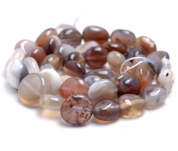 8-9MM Bostwana Agate Gemstone Pebble Nugget Granule Loose Beads 15.5 inch Full Strand (80001978-A35)