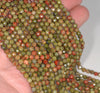 4MM Unakite Gemstone Faceted Round Loose Beads 15 inch Full Strand (80002001-A64)